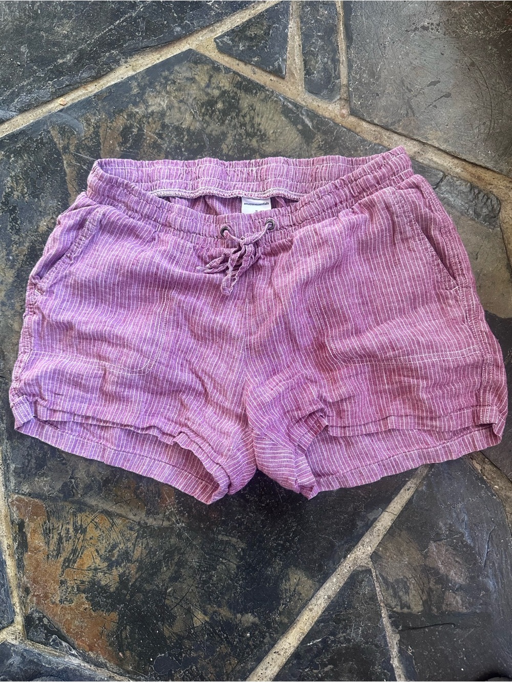 Casual Drawstring Cargo Shorts in Mauve Pink